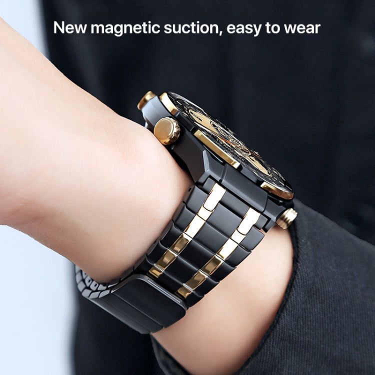 22mm AP Style Chain Magnetic Buckle Stainless Steel Watch Band(Silver)