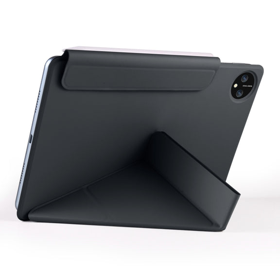 For Honor MagicPad 2 12.3 Fixed Buckle Magnetic Deformation Leather Tablet Case(Black)
