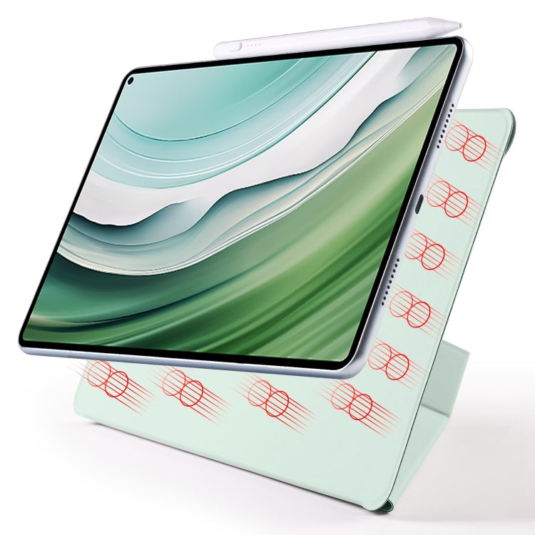 For Honor MagicPad 2 12.3 Fixed Buckle Magnetic Deformation Leather Tablet Case(Baby Green)