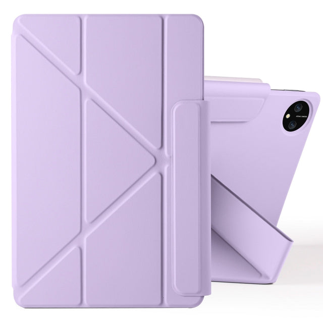 For Honor MagicPad 2 12.3 Fixed Buckle Magnetic Deformation Leather Tablet Case(Taro Purple)