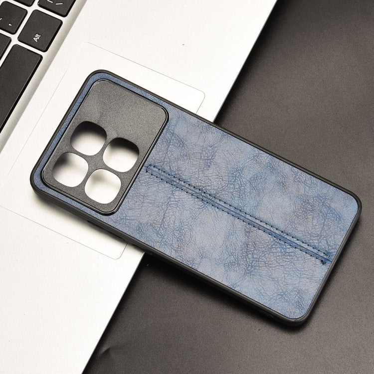 For Redmi K70 Ultra Cow Pattern Sewing Back Cover Phone Case(Blue)