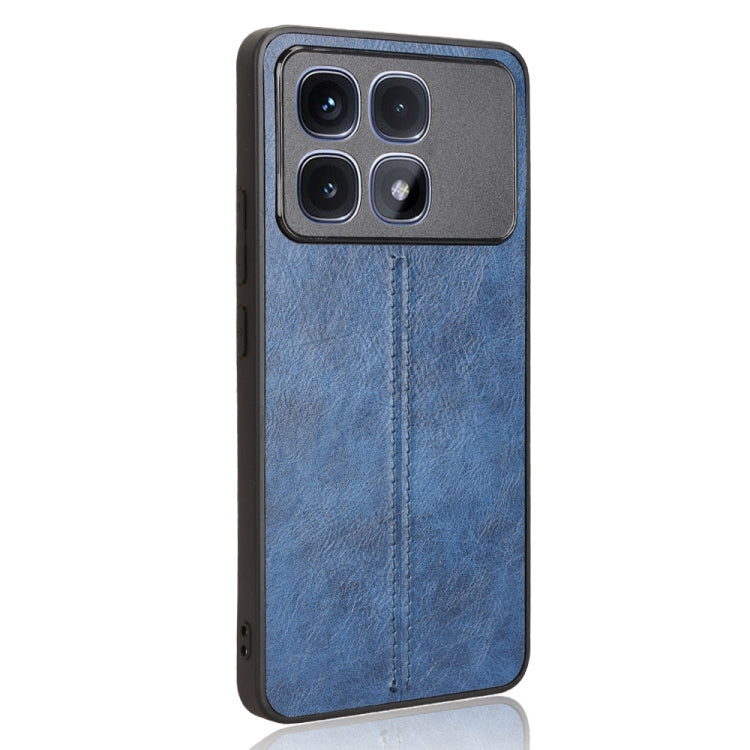 For Redmi K70 Ultra Cow Pattern Sewing Back Cover Phone Case(Blue)