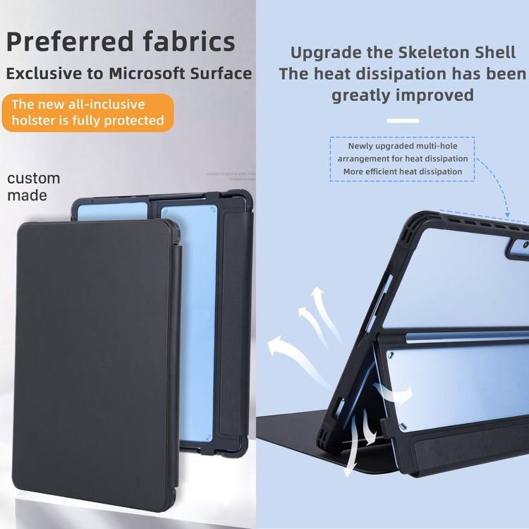 For Microsoft Surface Pro 9 / 10 / 11 Conjoined Acrylic Leather Tablet Case(Black)