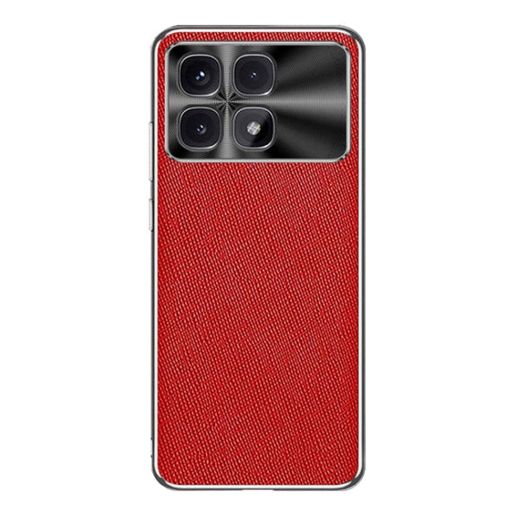 For Redmi K70 Ultra Silver Edge Cross Texture PU Leather Phone Case(Red)