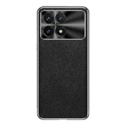 For Redmi K70 Silver Edge Cross Texture PU Leather Phone Case(Black)