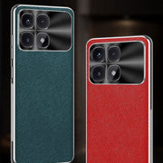 For Redmi K70 Ultra Silver Edge Cross Texture PU Leather Phone Case(Sapphire Blue)