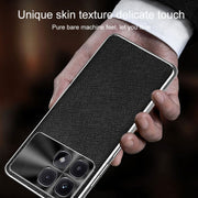 For Redmi K70 Silver Edge Cross Texture PU Leather Phone Case(Black)