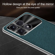 For Redmi K70 Ultra Silver Edge Cross Texture PU Leather Phone Case(Sapphire Blue)