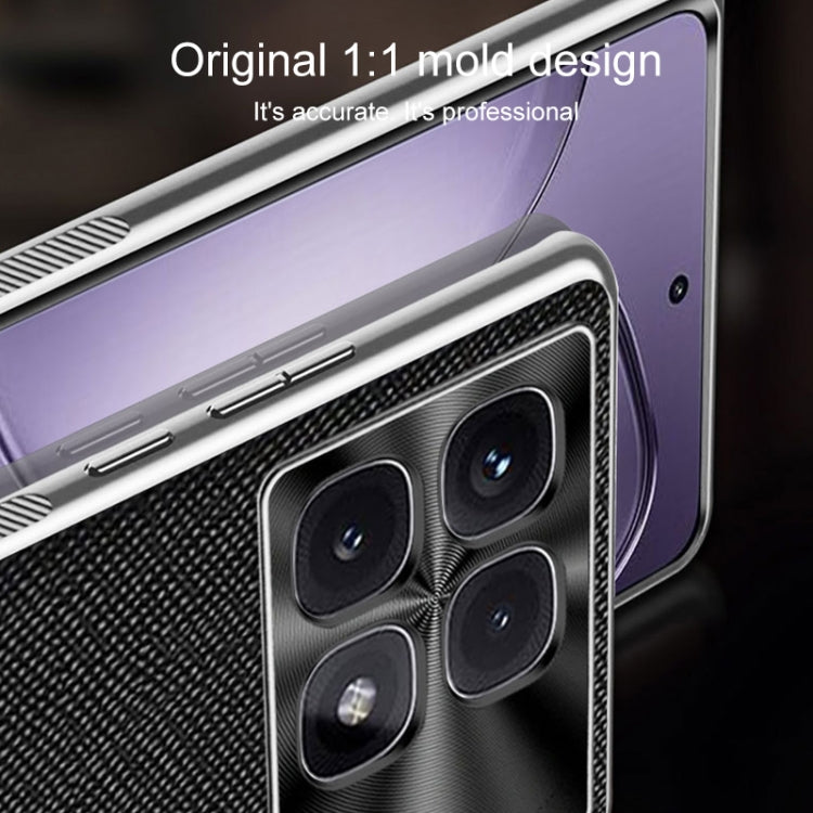 For Redmi K70 Silver Edge Cross Texture PU Leather Phone Case(Red)