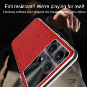 For Redmi K70 Silver Edge Cross Texture PU Leather Phone Case(Sapphire Blue)