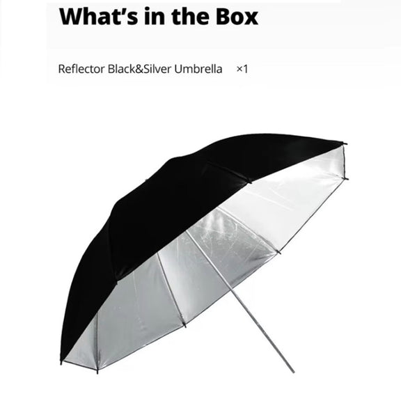 Godox UB002 Photography Studio Reflector Diffuser Umbrella, Size:33 inch 84cm(Black Silver)