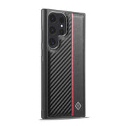For Samsung Galaxy S25 Ultra 5G LC.IMEEKE 3 in 1 Carbon Fiber Texture Shockproof Phone Case(Black)
