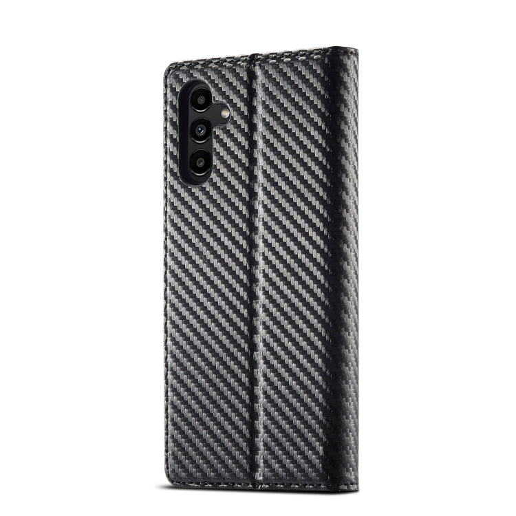 For Samsung Galaxy S24 FE 5G LC.IMEEKE Carbon Fiber Leather Phone Case(Vertical Black)