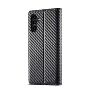 For Samsung Galaxy S24 FE 5G LC.IMEEKE Carbon Fiber Leather Phone Case(Vertical Black)