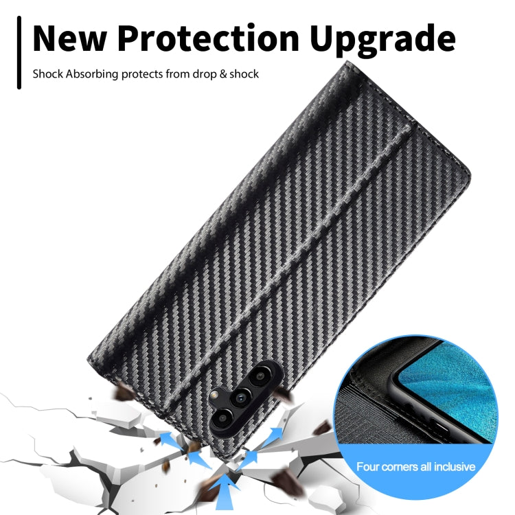 For Samsung Galaxy S24 FE 5G LC.IMEEKE Carbon Fiber Leather Phone Case(Vertical Black)