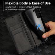 For Samsung Galaxy S25 5G LC.IMEEKE Carbon Fiber Leather Phone Case(Horizontal Black)