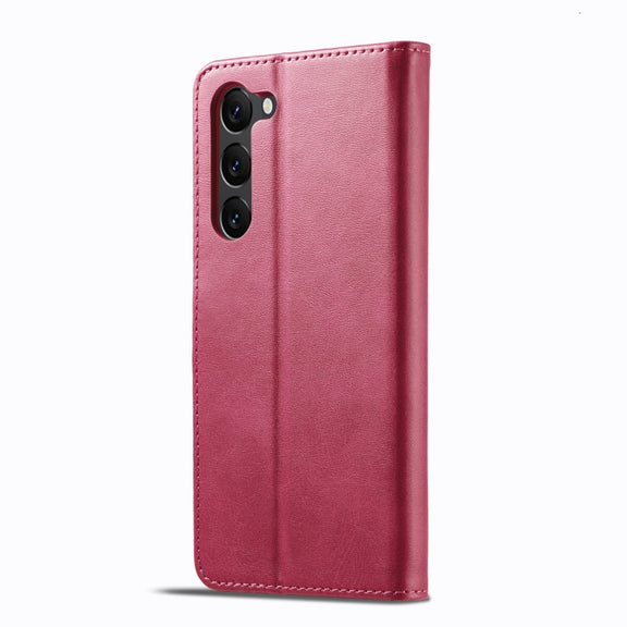 For Samsung Galaxy S25 5G LC.IMEEKE Calf Texture Leather Phone Case(Red)