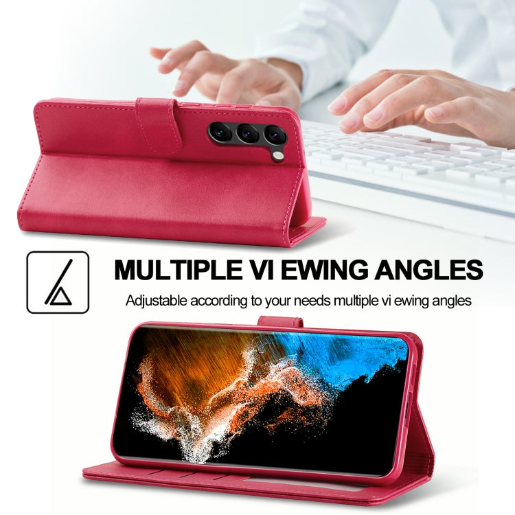 For Samsung Galaxy S25 5G LC.IMEEKE Calf Texture Leather Phone Case(Red)