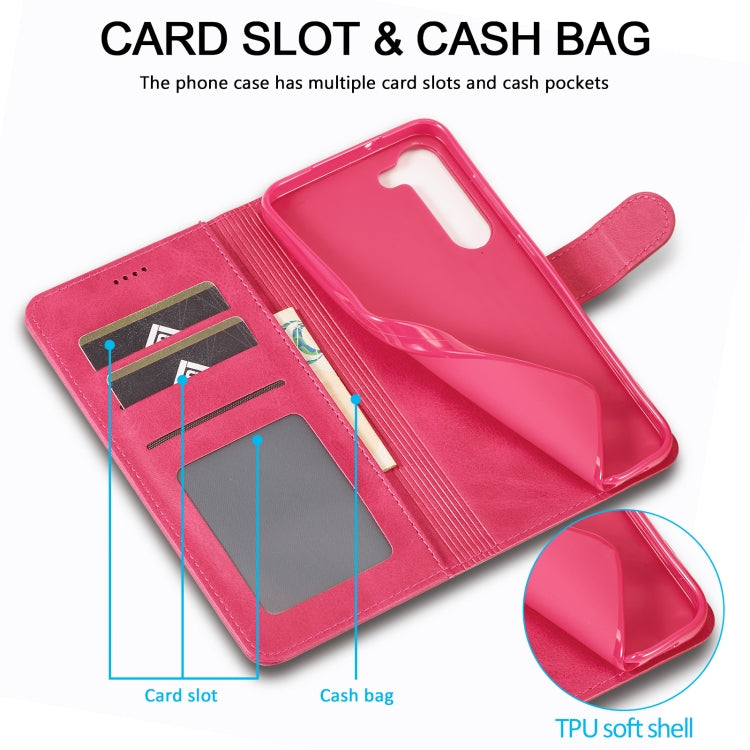 For Samsung Galaxy S25 5G LC.IMEEKE Calf Texture Leather Phone Case(Red)