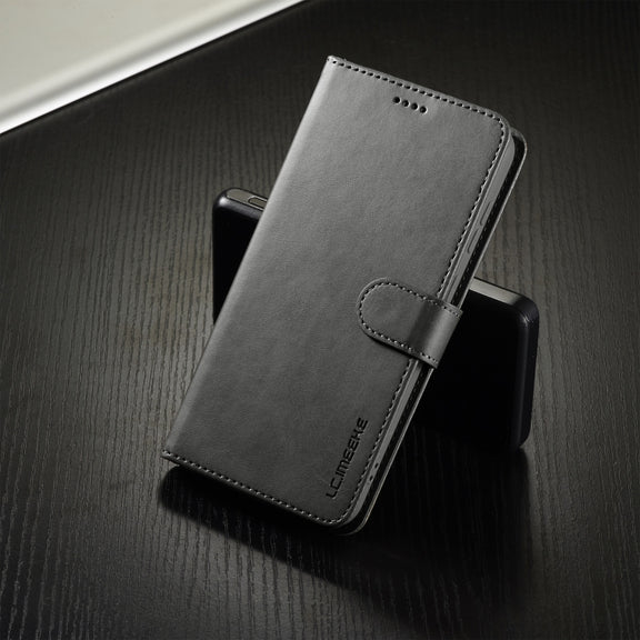 For Samsung Galaxy S25+ 5G LC.IMEEKE Calf Texture Leather Phone Case(Grey)