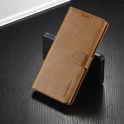 For Samsung Galaxy S25 Ultra 5G LC.IMEEKE Calf Texture Leather Phone Case(Brown)