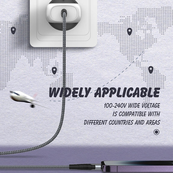 LDNIO A1206C PD27W USB-C / Type-C Fast Charger with 1m 8 Pin Cable, Plug Type:EU Plug(White)