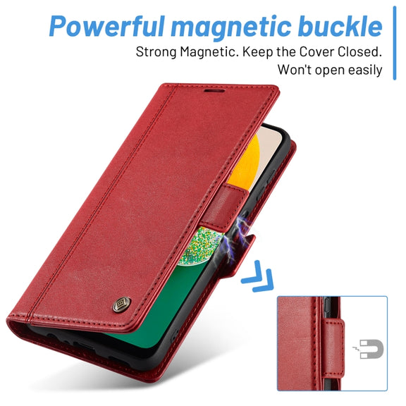 For Samsung Galaxy S24 FE 5G LC.IMEEKE Skin-friendly Card Slots Leather Phone Case(Red)