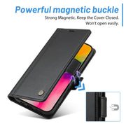 For iPhone 16 Plus LC.IMEEKE Skin-friendly Card Slots Leather Phone Case(Black)