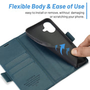 For iPhone 16 Plus LC.IMEEKE Skin-friendly Card Slots Leather Phone Case(Blue)