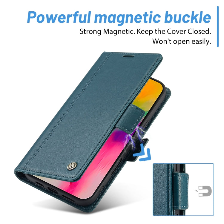 For iPhone 16 Pro LC.IMEEKE Skin-friendly Card Slots Leather Phone Case(Blue)