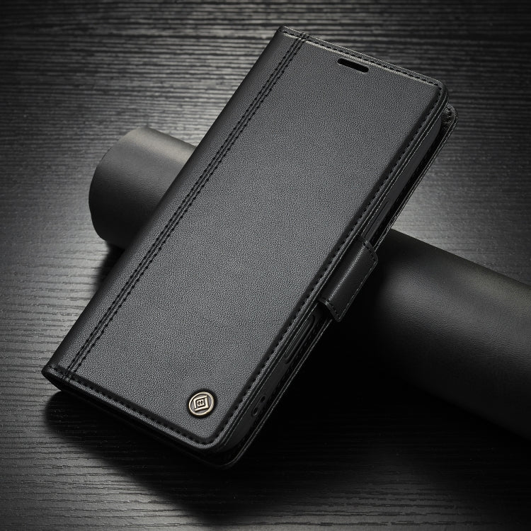 For iPhone 16 Pro Max LC.IMEEKE Skin-friendly Card Slots Leather Phone Case(Black)