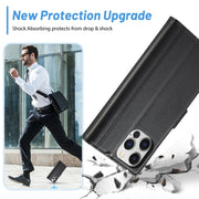 For iPhone 16 Pro Max LC.IMEEKE Skin-friendly Card Slots Leather Phone Case(Black)