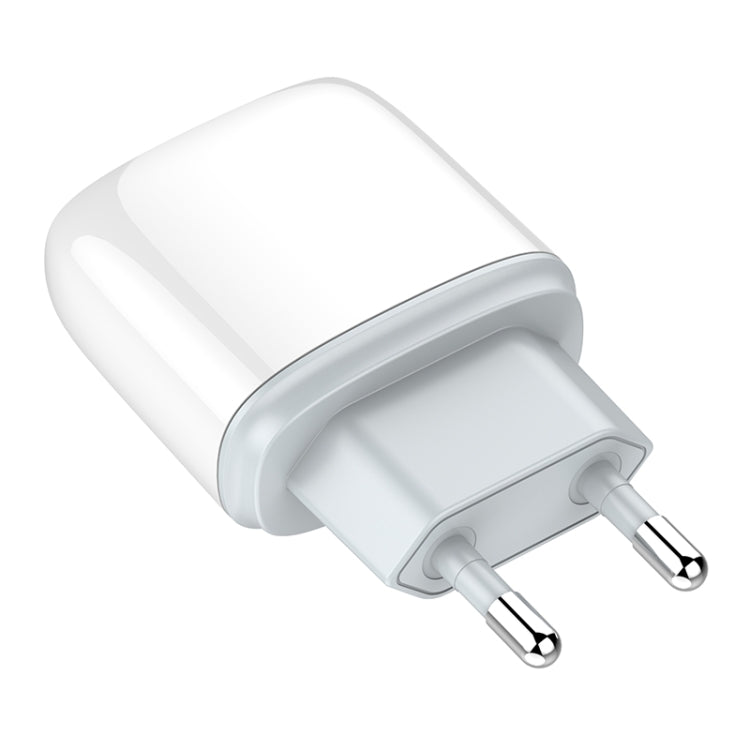 LDNIO Q229 QC3.0 / PD20W USB + Type-C Fast Charger with 1m USB to Type-C Cable, Plug Type:EU Plug(White)