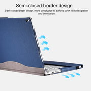For Microsoft Surface Book 3 / 2 / 1 13.5 inch PU Leather Laptop Protective Case with Screen Stand(Black)