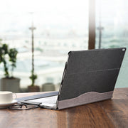 For Microsoft Surface Book 3 / 2 / 1 13.5 inch PU Leather Laptop Protective Case with Screen Stand(Black)