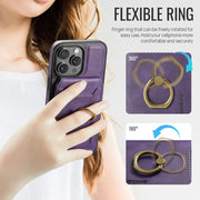 For iPhone 15 Pro DG.MING K1 MagSafe Detachable Wallet RFID Back Cover Phone Case(Purple)