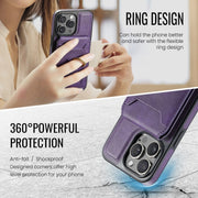 For iPhone 12 DG.MING K1 MagSafe Detachable Wallet RFID Back Cover Phone Case(Purple)