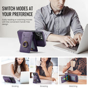 For iPhone 12 DG.MING K1 MagSafe Detachable Wallet RFID Back Cover Phone Case(Purple)