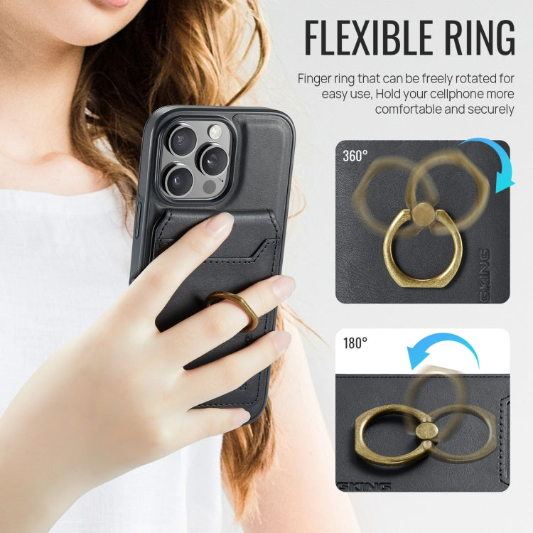 For iPhone 16 Pro Max MAGKING K1 MagSafe Detachable Wallet RFID Back Cover Phone Case(Black)