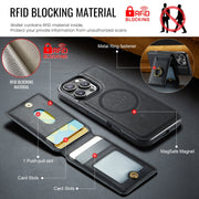 For iPhone 16 Pro DG.MING K1 MagSafe Detachable Wallet RFID Back Cover Phone Case(Black)