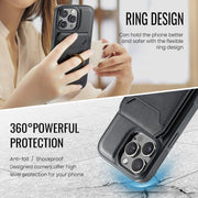 For iPhone 16 Pro DG.MING K1 MagSafe Detachable Wallet RFID Back Cover Phone Case(Black)
