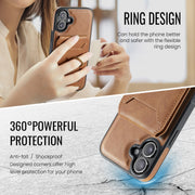 For iPhone 16 Plus DG.MING K1 MagSafe Detachable Wallet RFID Back Cover Phone Case(Brown)