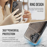 For iPhone 16 DG.MING K1 MagSafe Detachable Wallet RFID Back Cover Phone Case(Coffee)