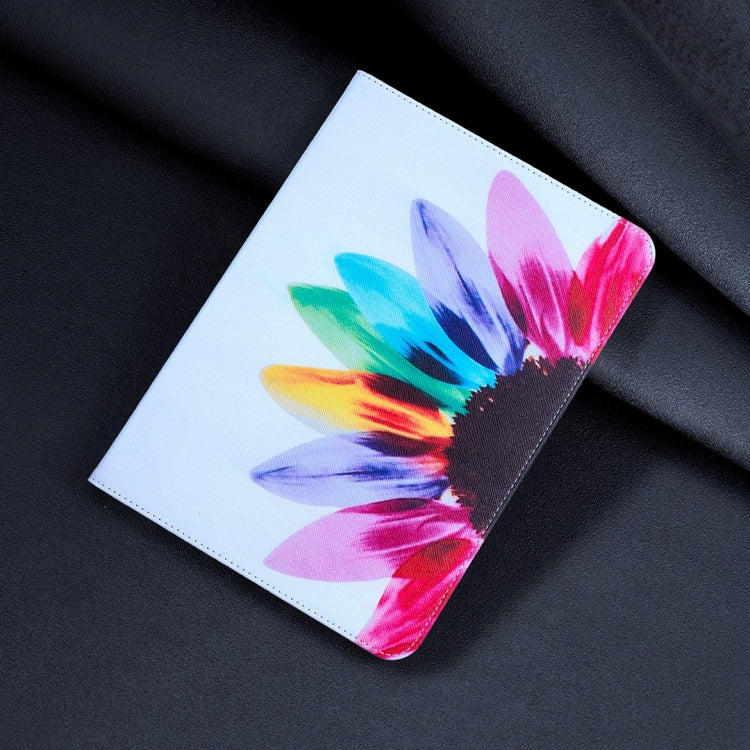 For Samsung Galaxy Tab S9 / S9 FE Colored Drawing Leather Tablet Case(Sun Flower)
