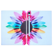 For Samsung Galaxy Tab S9 / S9 FE Colored Drawing Leather Tablet Case(Sun Flower)