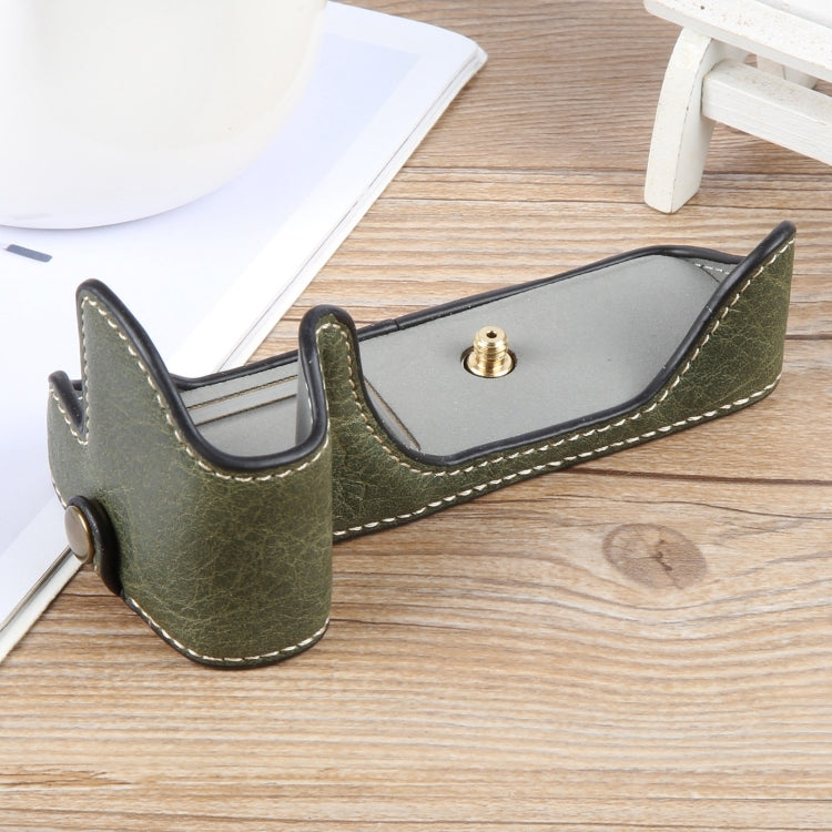 For Canon EOS 200D II / 200D Buffalo Texture PU Leather Camera Half Case Base(Green)