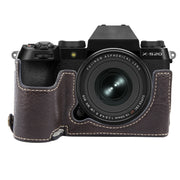 For FUJIFILM X-S20 Buffalo Texture PU Leather Camera Half Case Base(Dark Coffee)