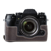 For FUJIFILM X-T1 Buffalo Texture PU Leather Camera Half Case Base(Dark Coffee)