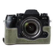 For FUJIFILM X-T1 Buffalo Texture PU Leather Camera Half Case Base(Green)