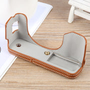 For FUJIFILM X100VI Glossy PU Leather Camera Half Case Base(Brown)